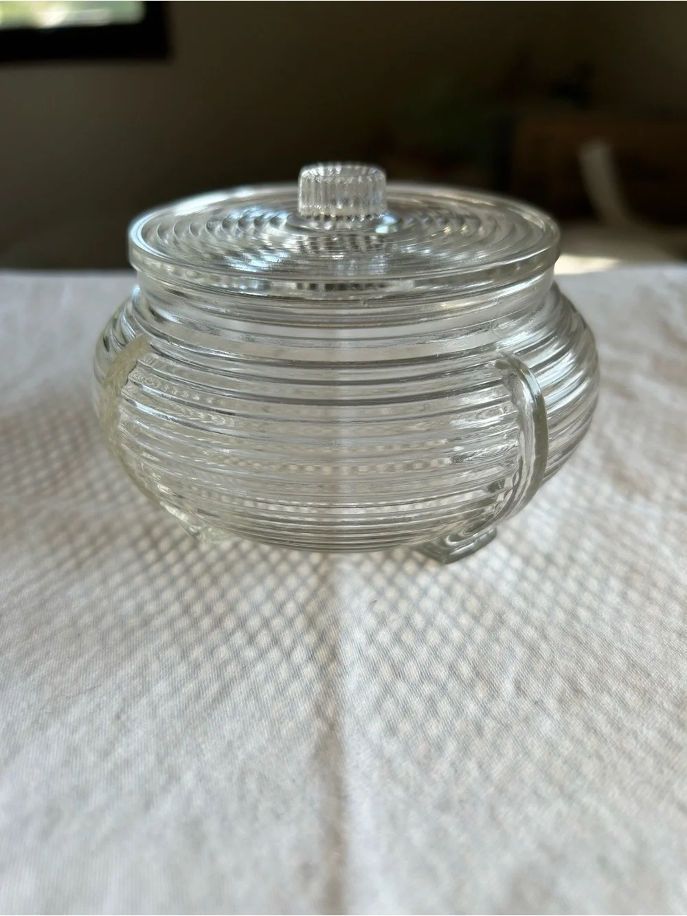Vintage Art Deco Glass Powder Jar